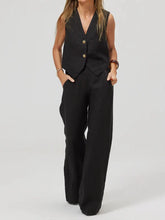 Damen Mode Weste Spleißen einfarbig Baumwolle und Leinen Freizeit anzug